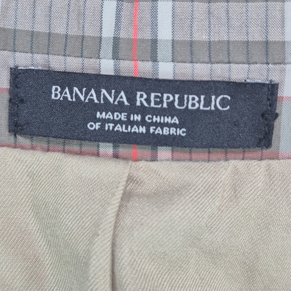 Banana Republic Blazer Mens 38S Emmetex Madras Shabby Chic Plaid Unstructured
